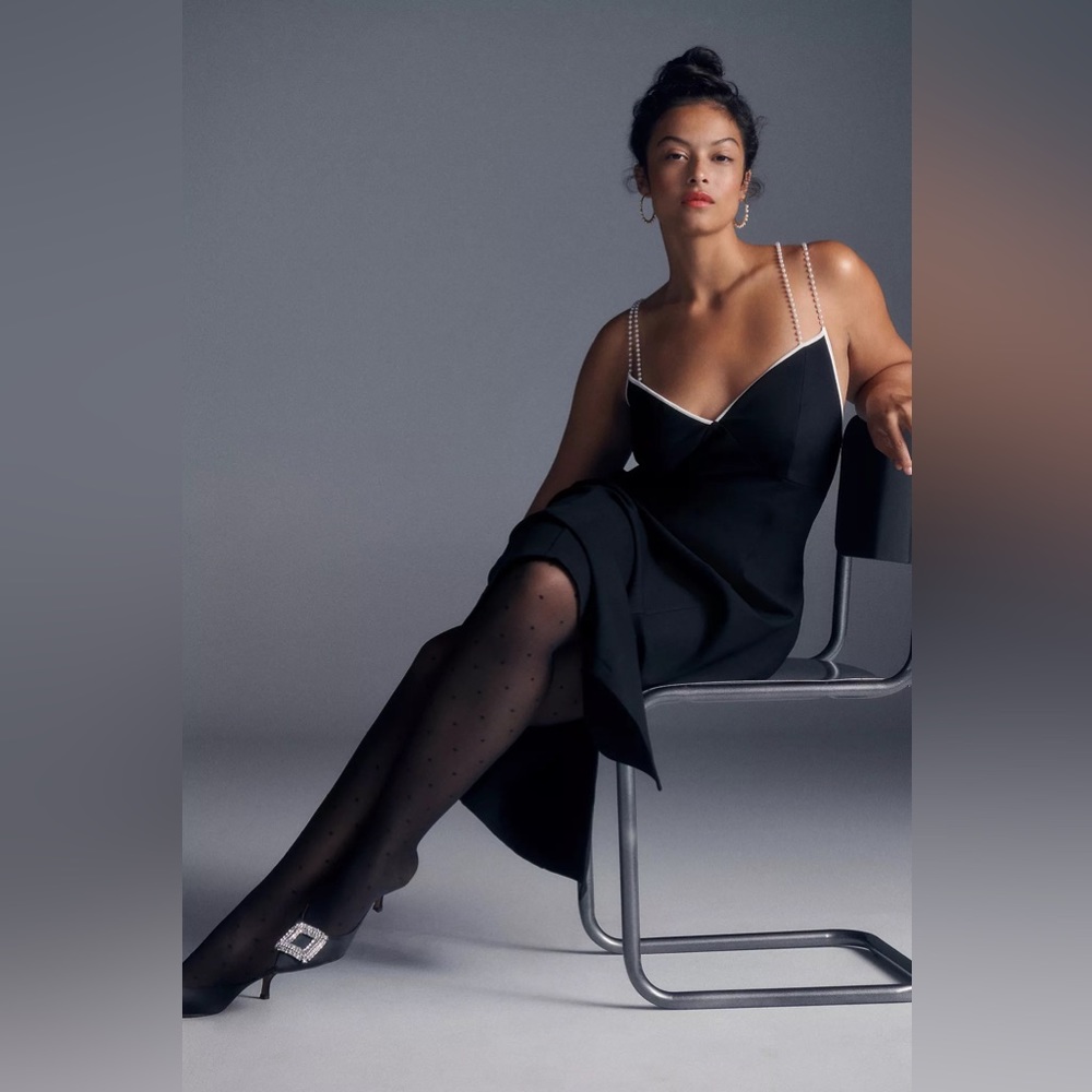 Maeve Pearl-Strap Midi Dress